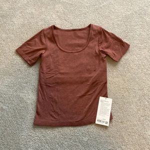 NWT! Lululemon Ebb to Street Short Sleeve top in ancient copper! Size 8!